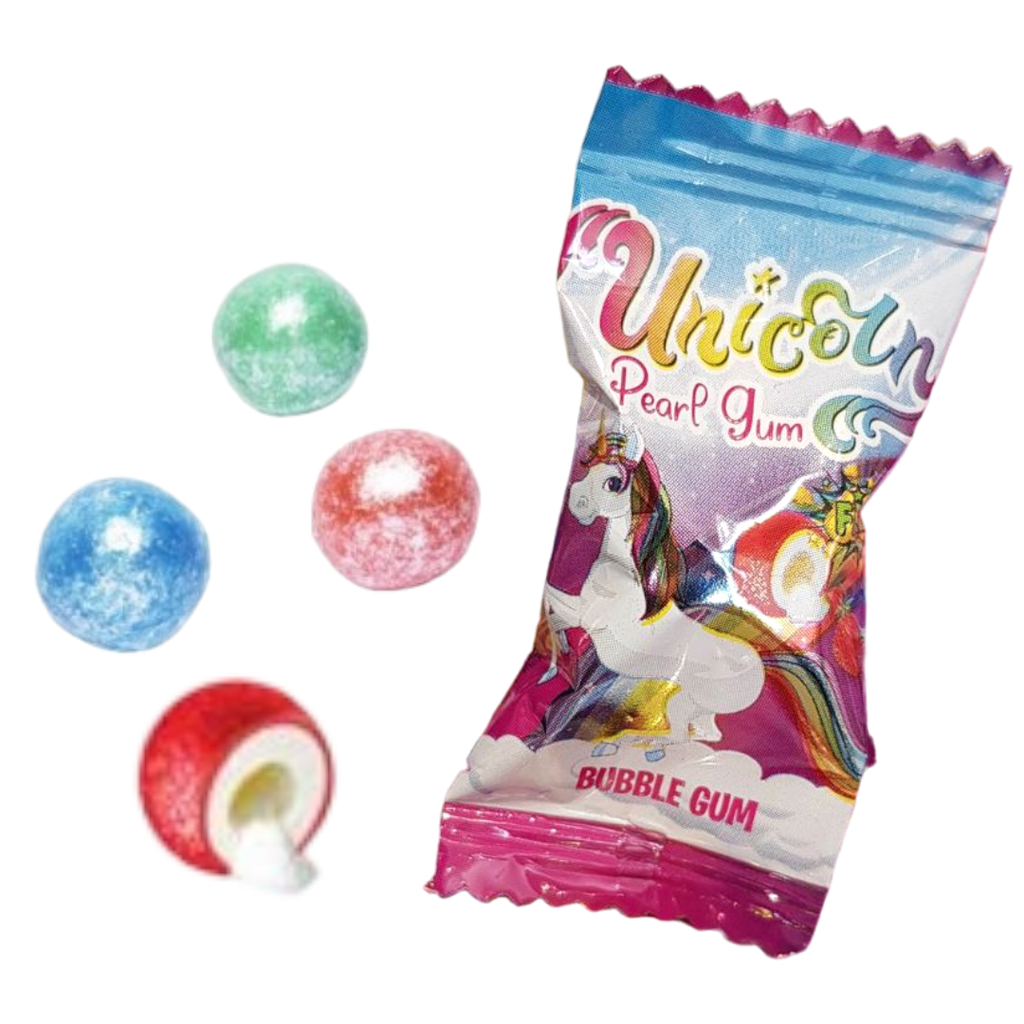 Unicorn Pearl Strawberry Sherbet Filled Bubblegum - 0.12oz (3.5g)