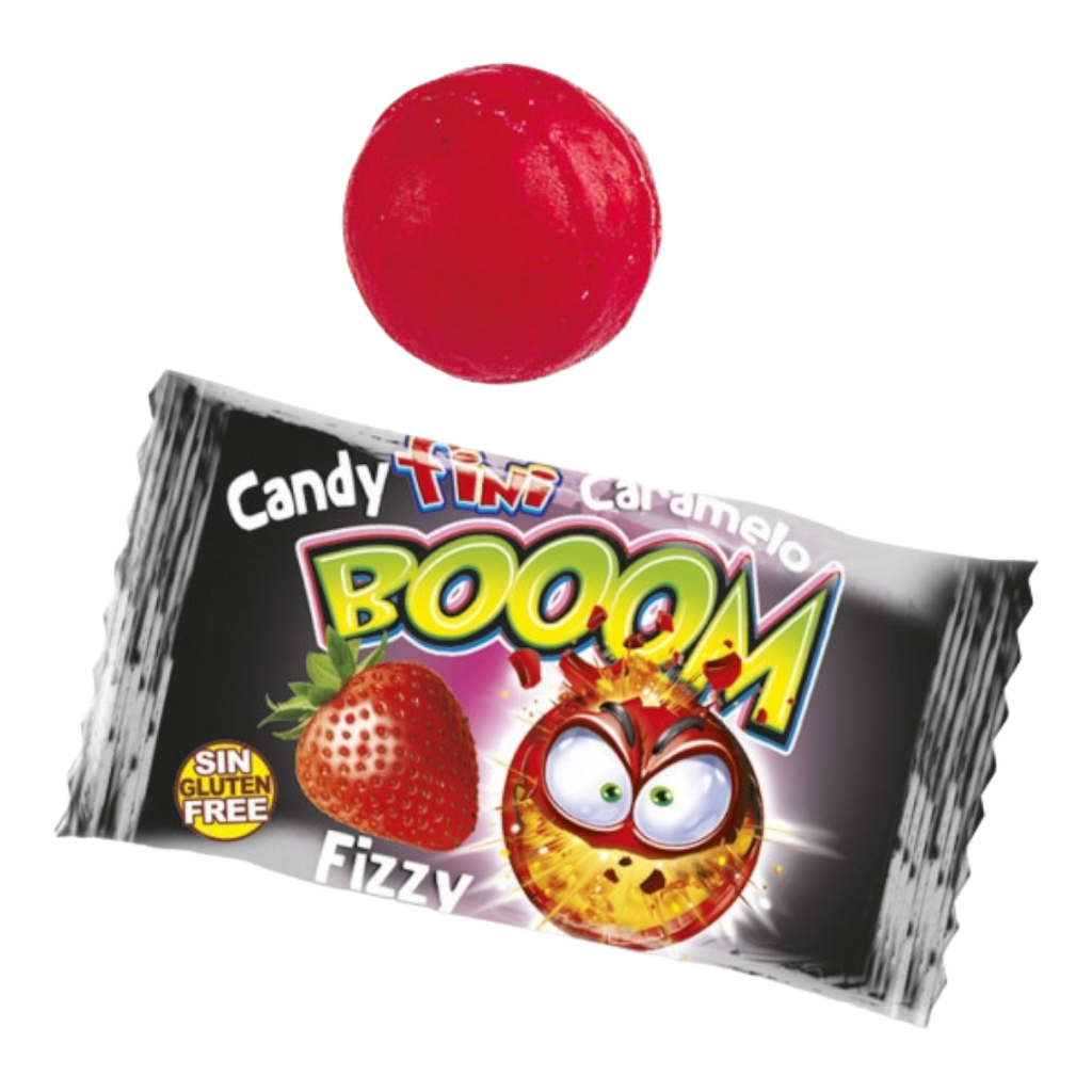 Fini BOOOM Super Sour FIzzy Strawberry Candy Ball - 0.18oz (5g)