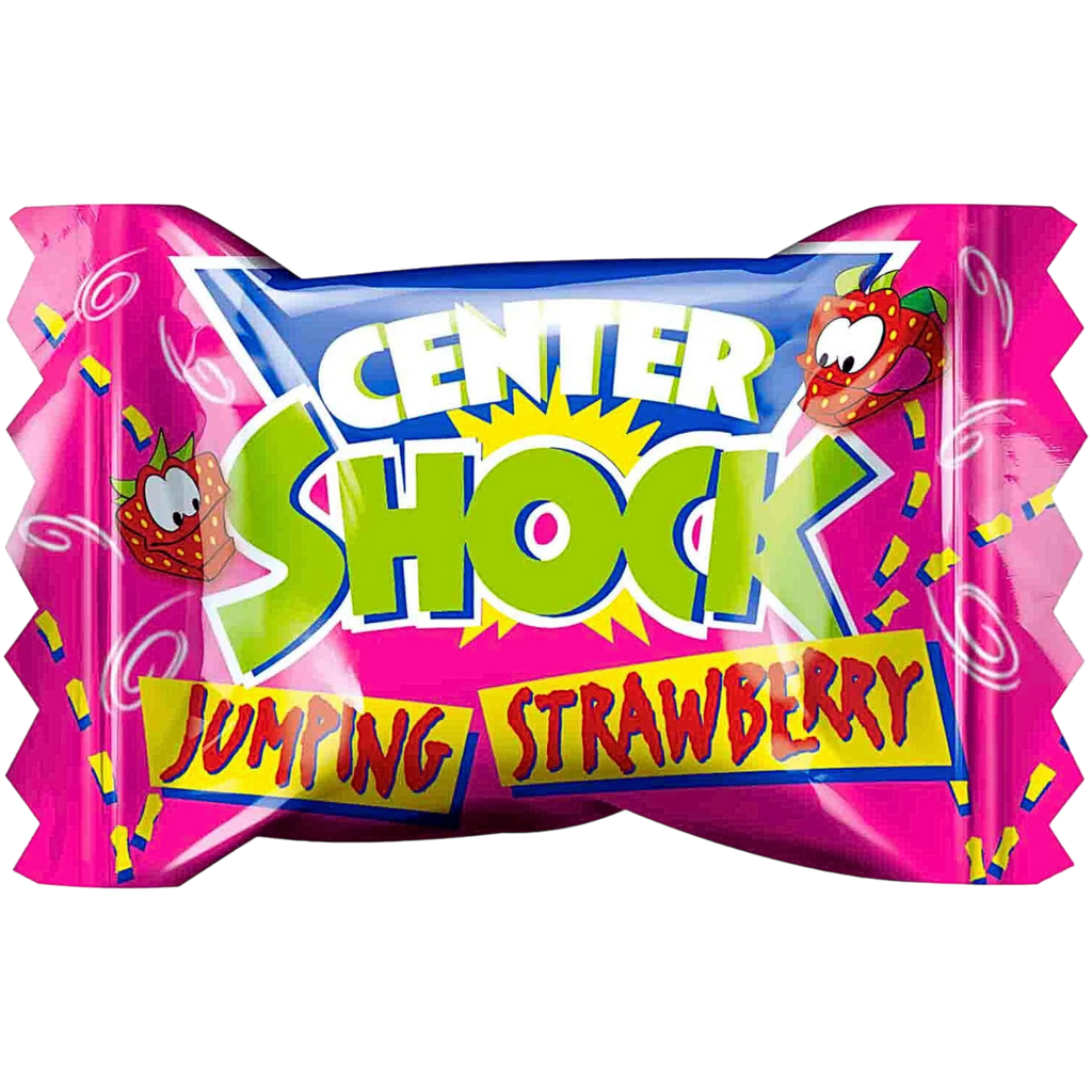 Chupa Chups Center Shock Jumping Strawberry Bubblegum - 0.14oz (4g)