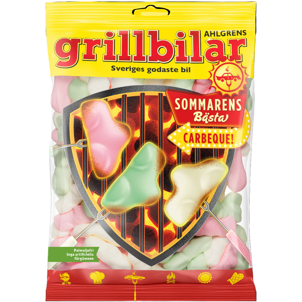 Ahlgrens Grillbilar 'Carbeque' (Fruity Barbecue Marshmallow Cars) (Swedish) - 8.8oz (250g)