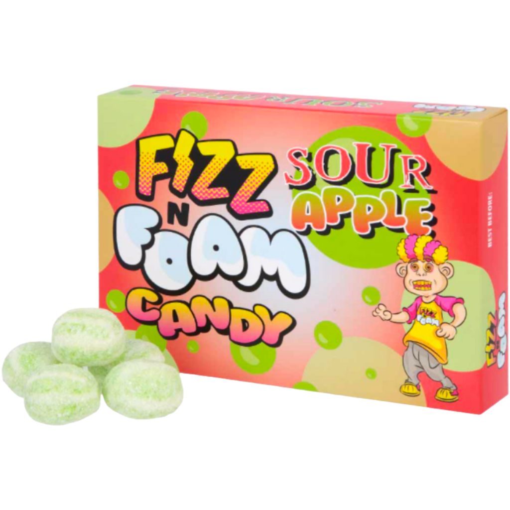 Fizz N Foam Super Fizzy Candy Sour Apple Flavour - 3.5oz (100g)