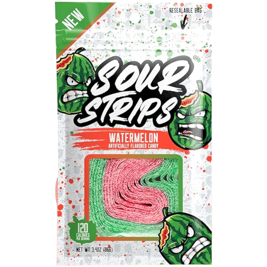 Sour Strips Watermelon Peg Bag - 3.4oz (96g)