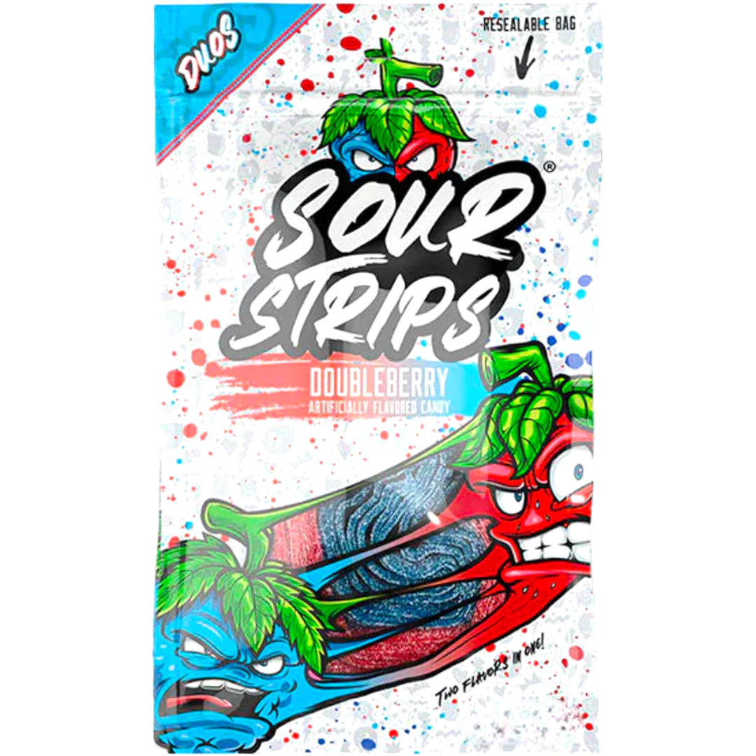 Sour Strips Duos Doubleberry (Blue Raspberry & Strawberry) Peg Bag - 3 ...