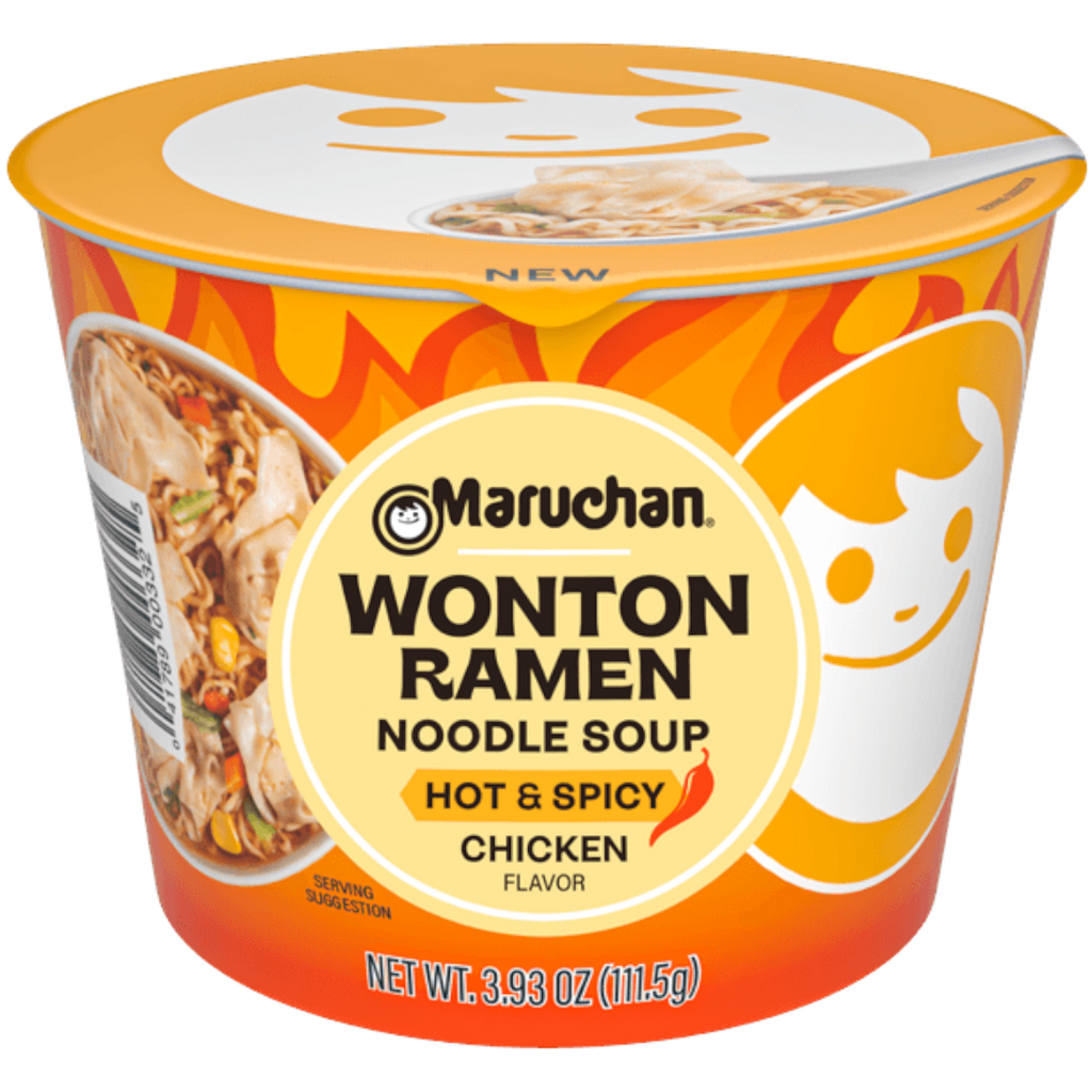 Maruchan Hot & Spicy Chicken Wonton Ramen Noodle Soup Bowl - 3.69oz (104.8g)