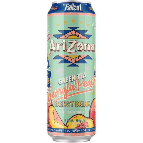 Arizona X Fallout Georgia Peach Green Tea Energy Drink - 22fl.oz