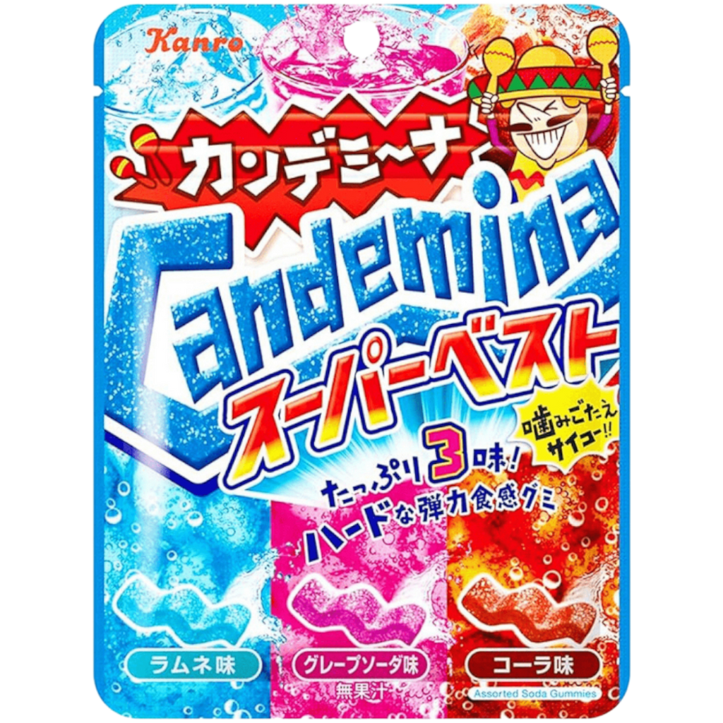 Kanro Candemina Super Best Triple Flavour Fizzy Soda Candy (Japan) - 2.54oz (72g)