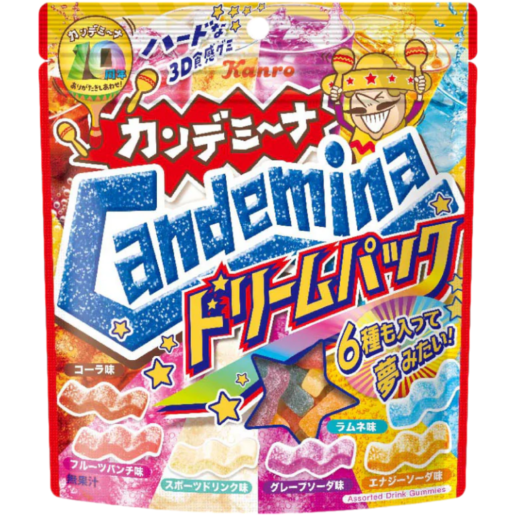 Kanro Candemina Dream Pack Fizzy Soda Candy Share Bag (Japan) - 5.36oz (152g)