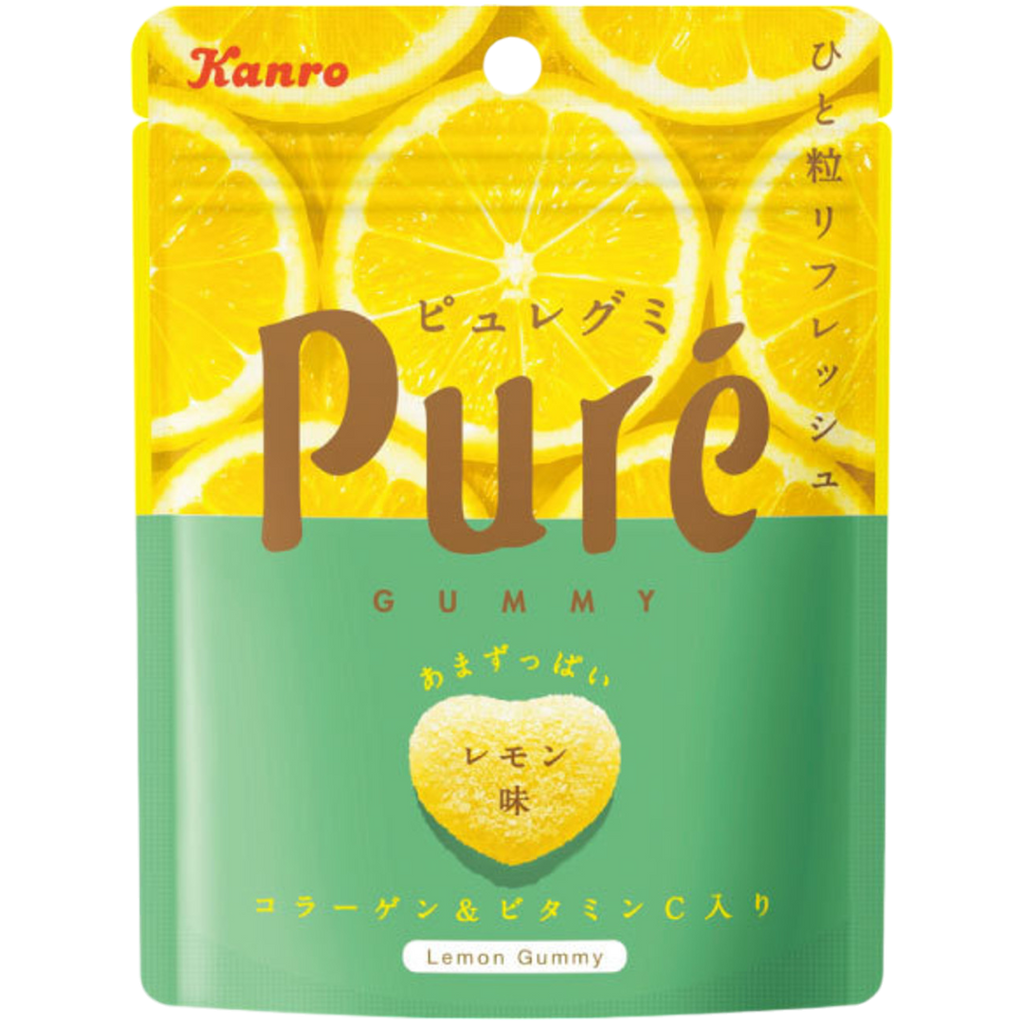 Kanro Pure Japanese Lemon Fizzy Candy (Japan) - 1.98oz (56g)