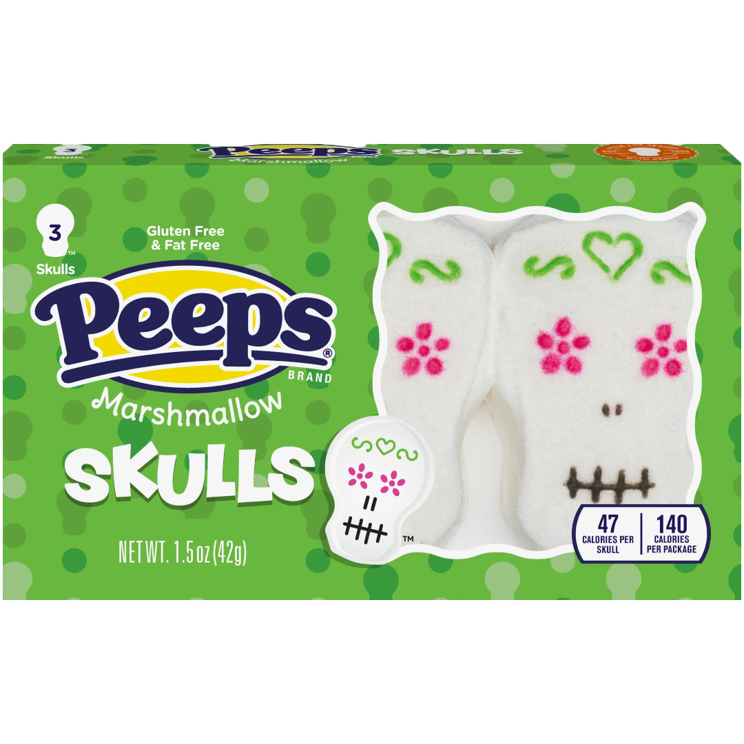 Peeps Halloween Marshmallow Skulls 3 Pack - 1.5oz (42g)