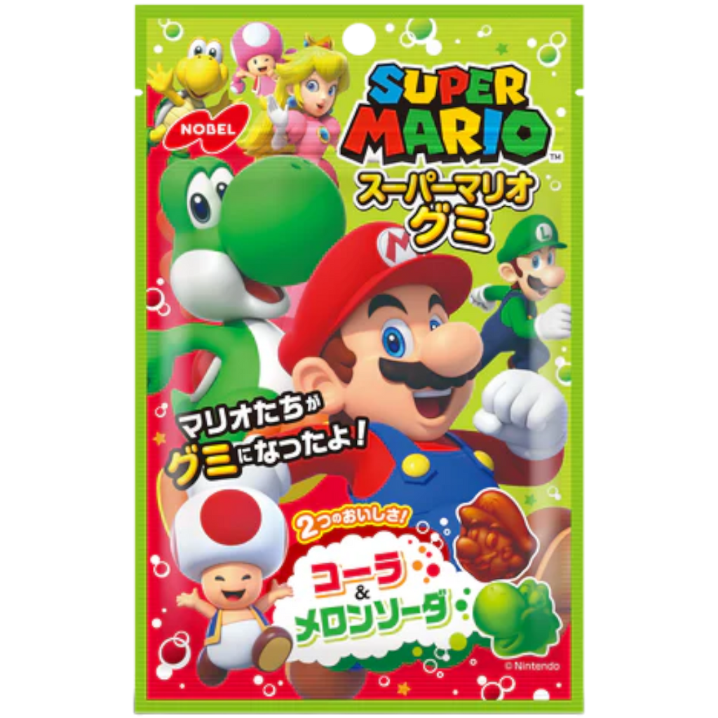 Nobel Super Mario Cola & Melon Soda Gummies (Japan) - 1.76oz (50g)