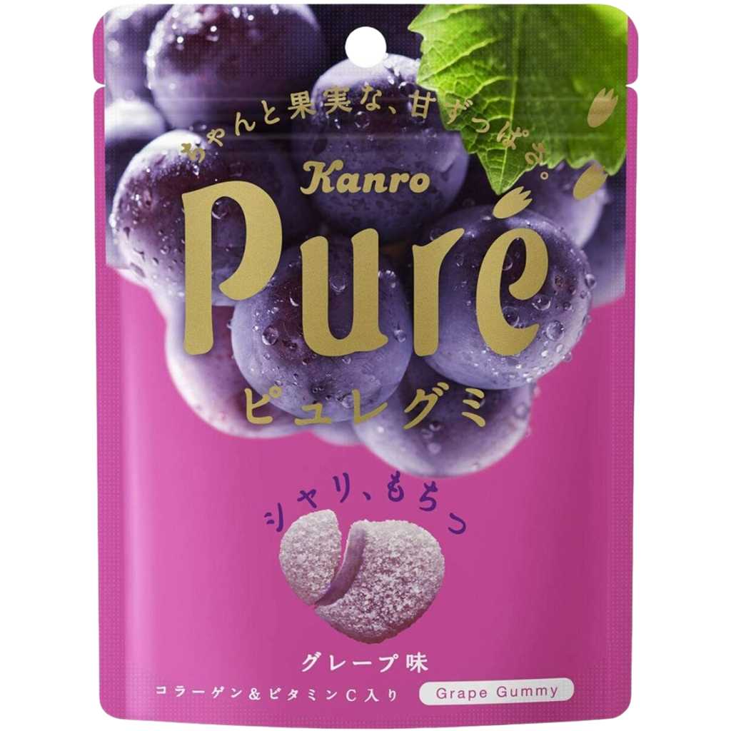 Kanro Pure Kyoho Grape Fizzy Gummy (Japan) - 1.98oz (56g)