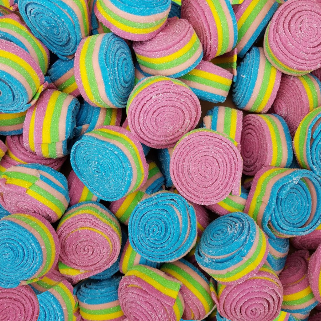 Fizzy Rainbow Belt Rolls