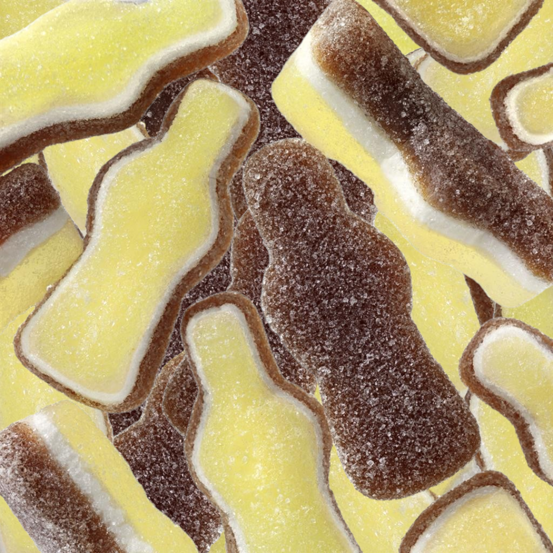 Handmade Tricolour Lemon Cola Float Bottles (Belgian) | Poppin Candy