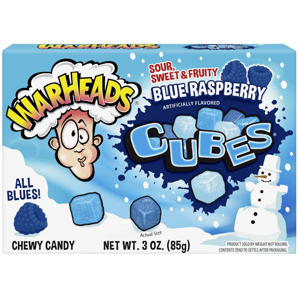 Warheads Blue Raspberry Cubes Theatre Box - 3oz (85g)