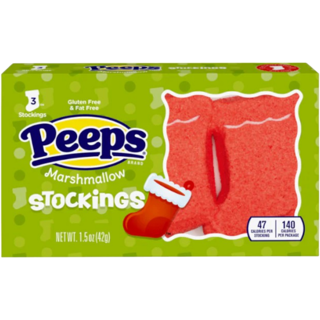 Peeps Marshmallow Stockings 3 Pack (Christmas Limited Edition) - 1.5oz (42g)