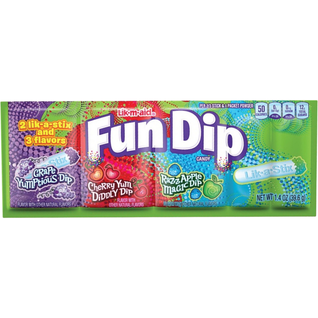 Wonka Lik-M-Aid Fun Dip 2 Stix 3 Dips - 1.4oz (39.6g)