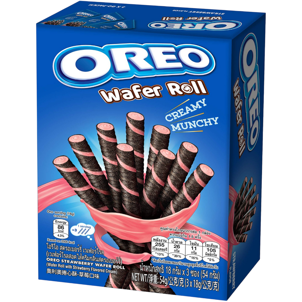 Oreo Strawberry Cream Filled Wafer Rolls - 1.9oz (54g)