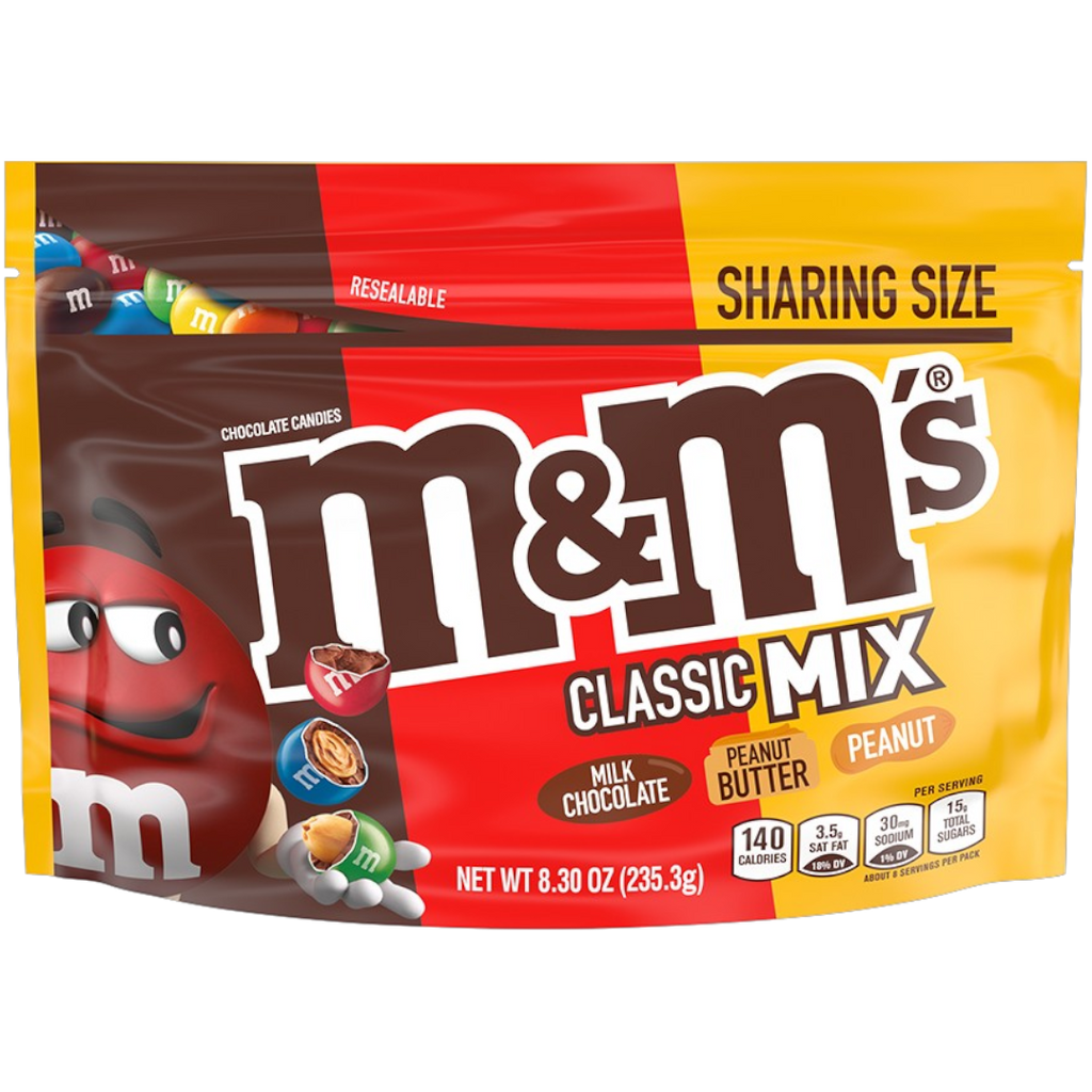 M&M's Classic Mix (Peanut Butter, Peanut & Milk Chocolate) Sharing Bag - 8.3oz (235.3g)