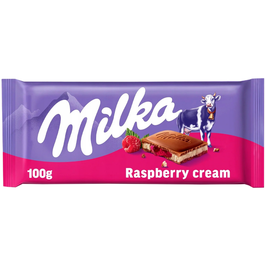 Milka Raspberry Cream Chocolate Bar - 3.5oz (100g)