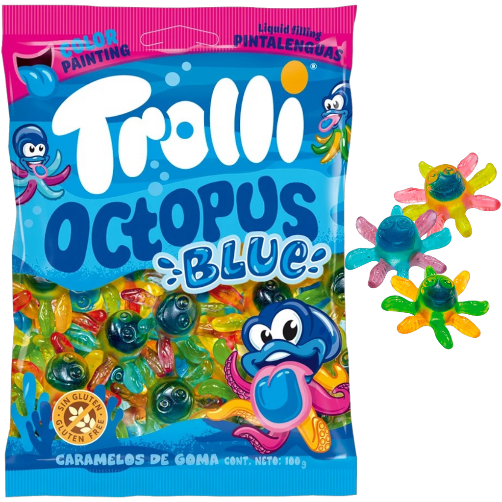 Trolli Octopus Blue (Liquid Filled Tongue Painter Octopuses) - 6.17oz (175g)