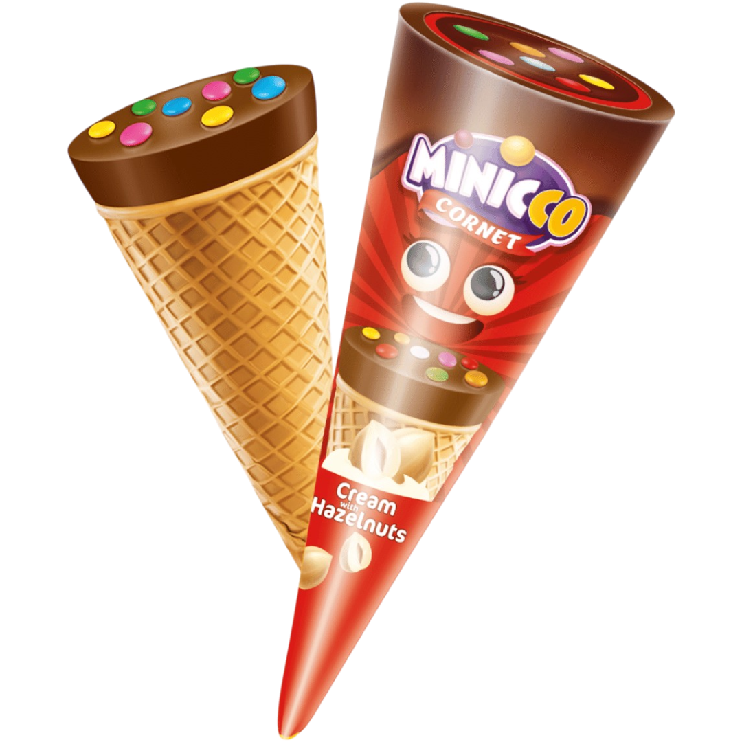 Mini Hazelnut Ice Cream Candy Cones (Swedish)