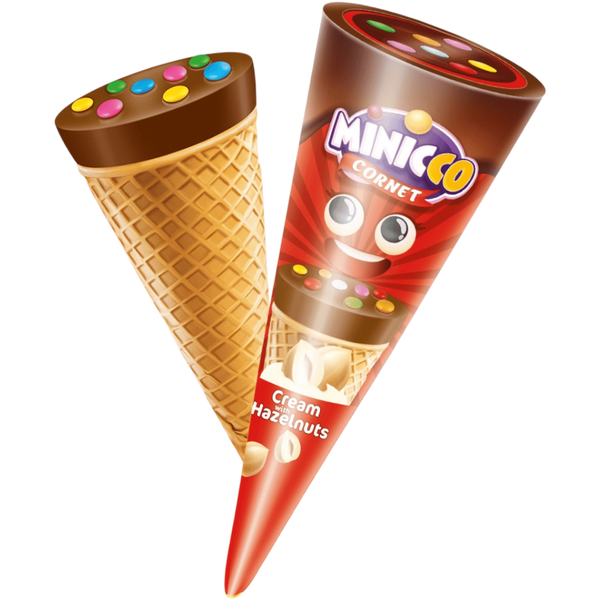 Mini Hazelnut Ice Cream Candy Cones