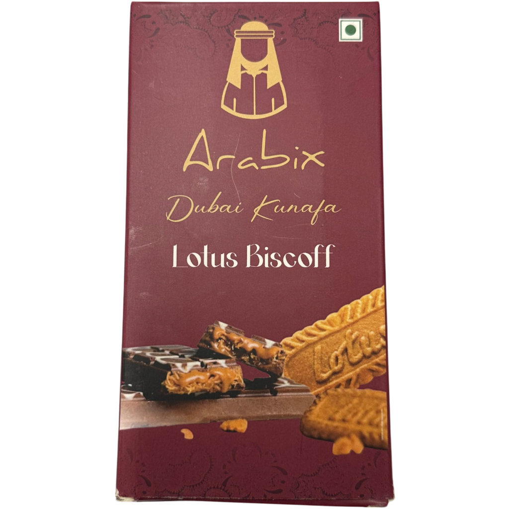 Arabix Lotus Biscoff Kunafa Dubai Chocolate XL Block - 7.4oz (210g)