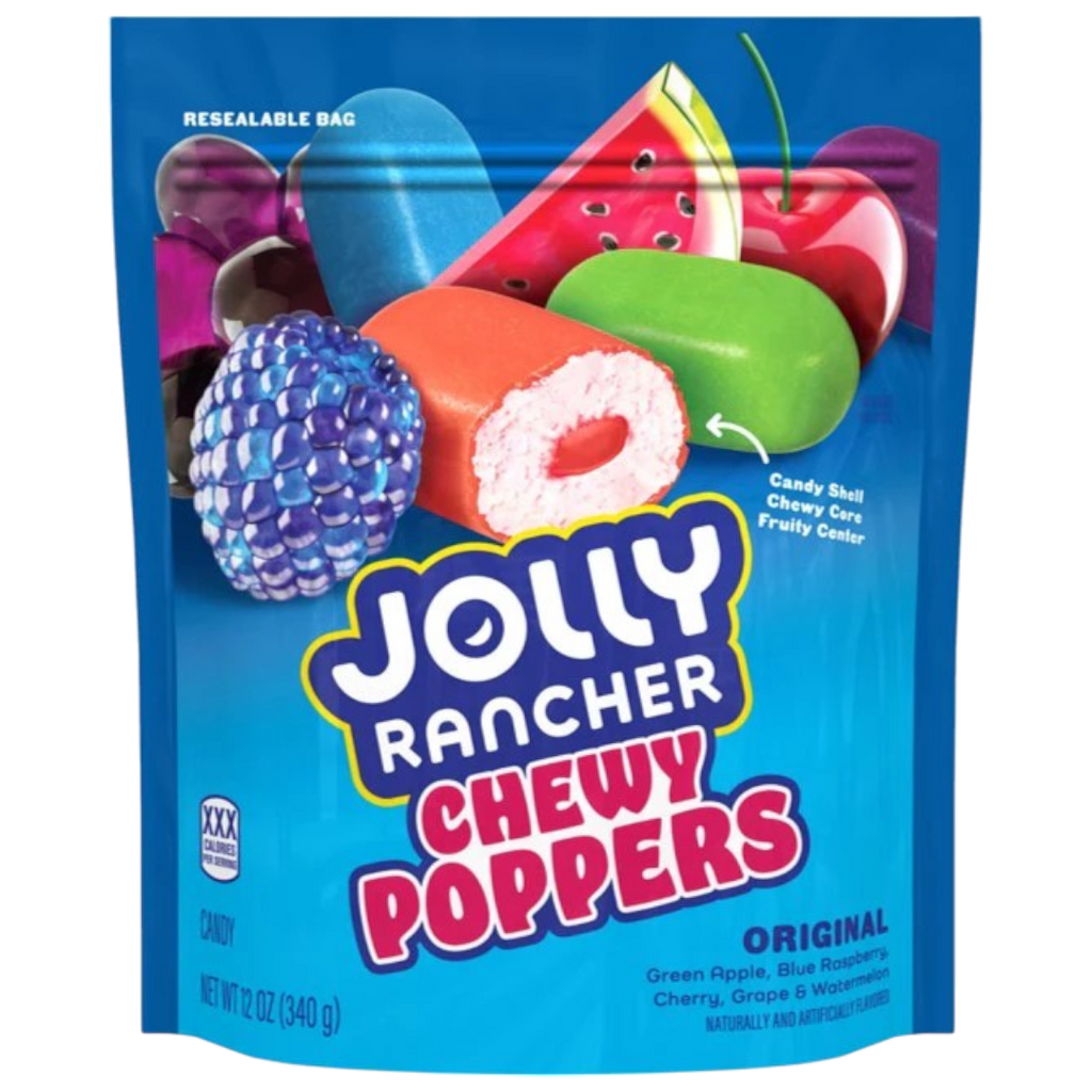 Jolly Rancher Chewy Poppers Pouch Bag - 11.9oz (340g) | Poppin Candy
