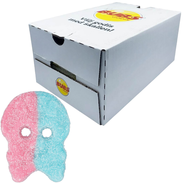 BUBS Sour Dizzy Bubblegum Foam Skulls Full Box - 5.7lbs (2.6