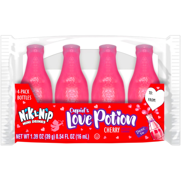 Nik-L-Nip Love Potion Wax Bottles 4-Pack (Valentine's Limited Edition) - 1.39oz (39g)