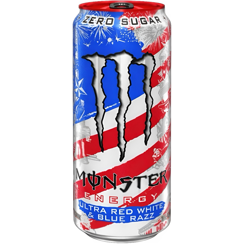 Monster Ultra Red White & Blue Razz - 16fl.oz (473ml) – Poppin Candy