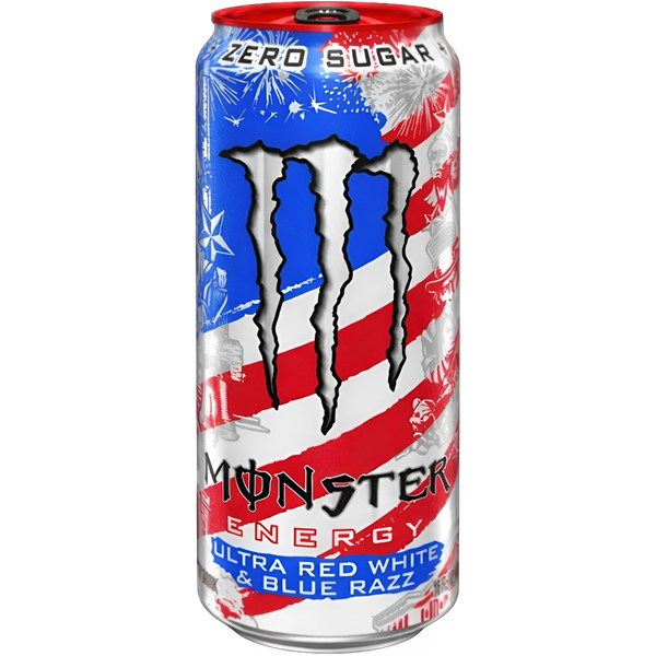 Monster Ultra Red White & Blue Razz - 16fl.oz (473ml) – Poppin Candy