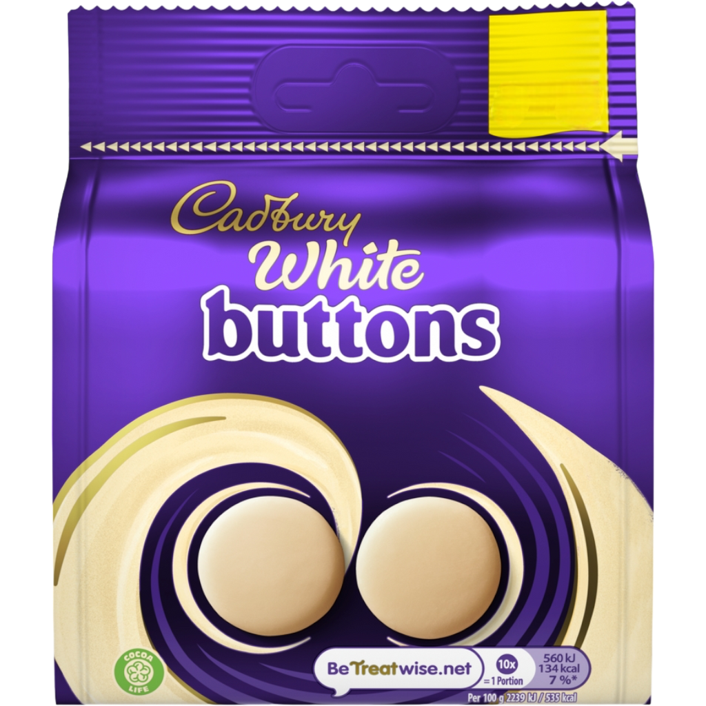 Cadbury White Buttons Chocolate Bag - 2.99oz (85g)