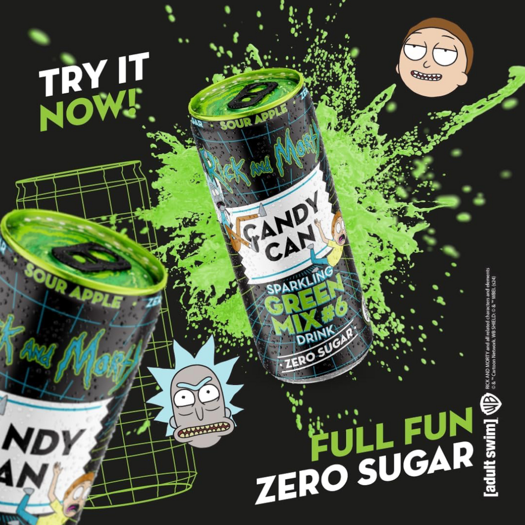 Rick and Morty Green Mix #6 Candy Can Zero Sugar (Sour Apple) - 11.15fl.oz (330ml)