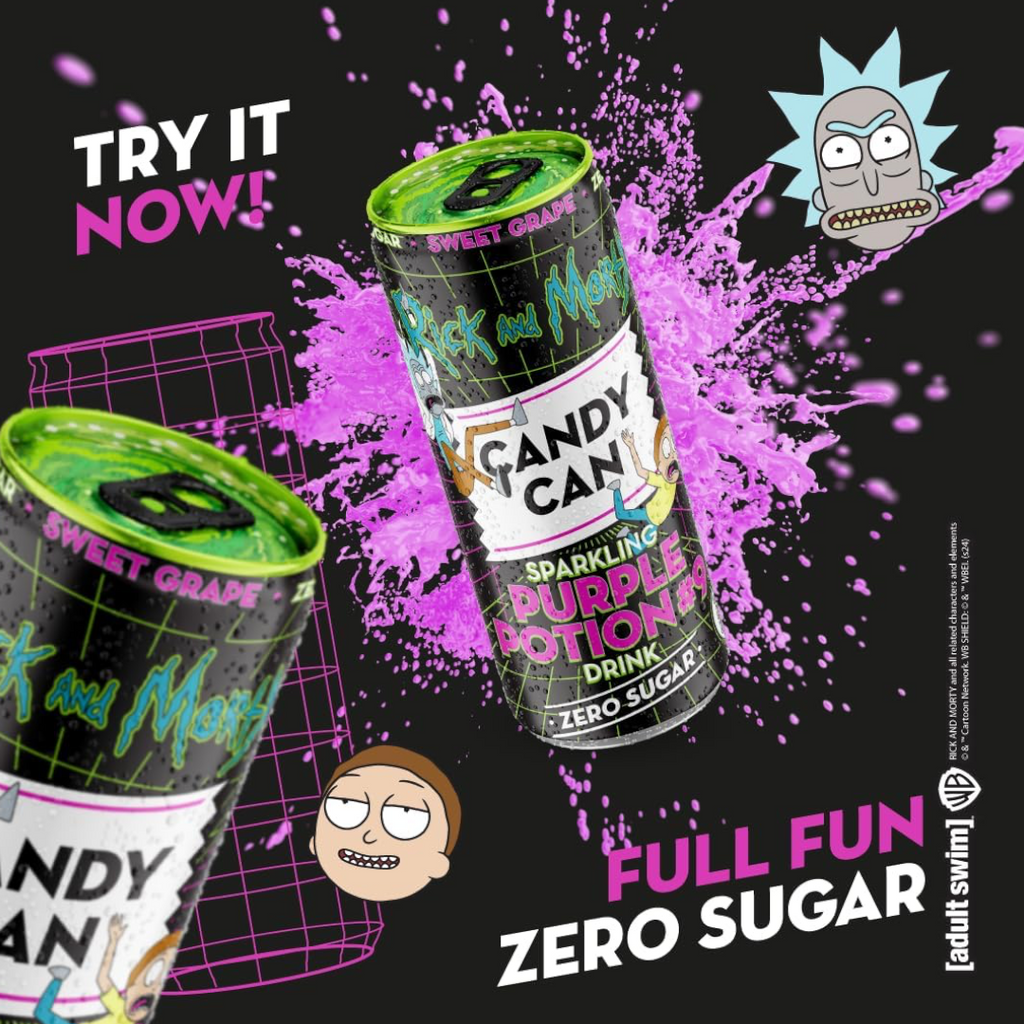 Rick and Morty Purple Potion #9 Candy Can Zero Sugar (Sweet Grape) - 11.15fl.oz (330ml)