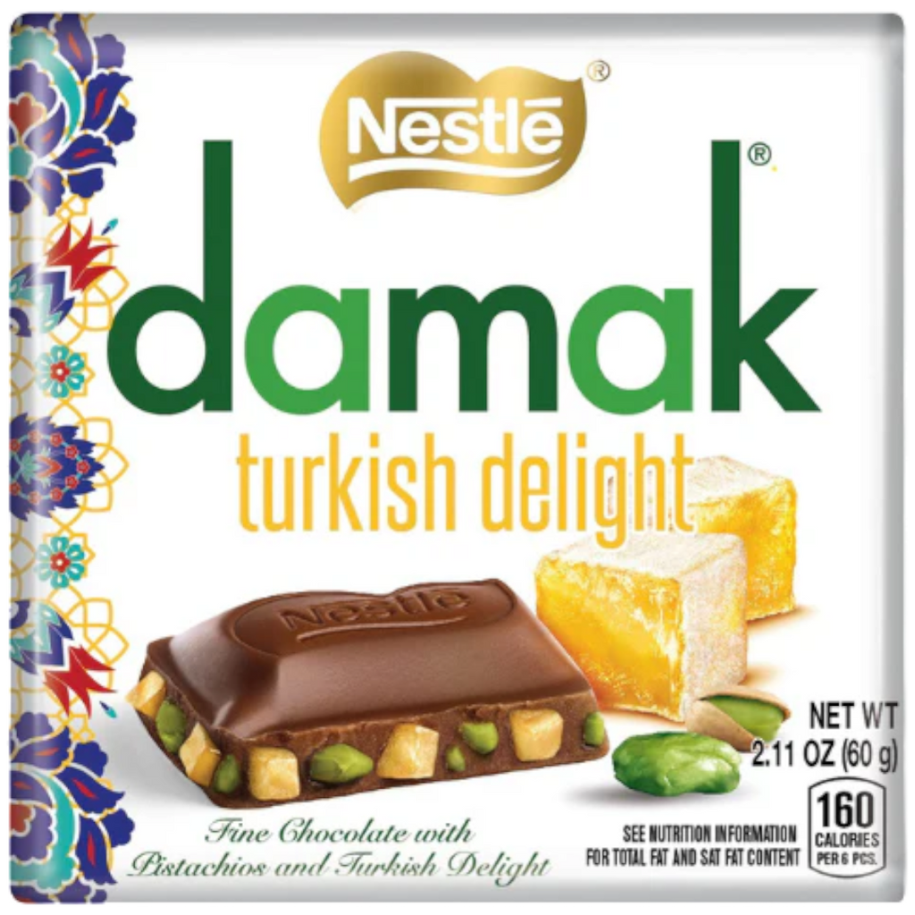 Nestle Damak Pistachio & Turkish Delight Chocolate Block (Turkish) - 2.12oz (60g)