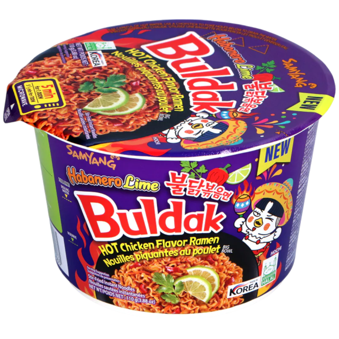 Samyang Buldak Habanero Lime Hot Chicken Big Bowl Ramen Noodles - 3.7oz (105g)