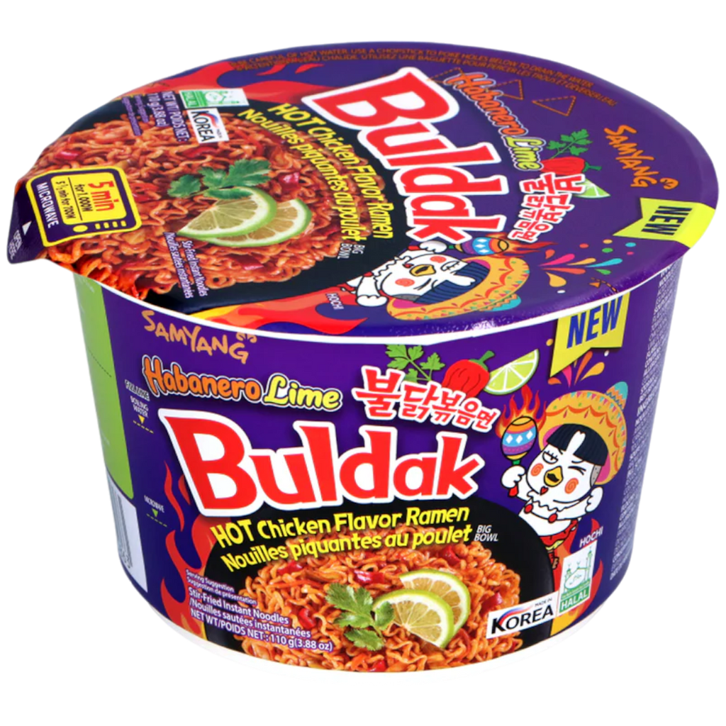 Samyang Buldak Habanero Lime Hot Chicken Big Bowl Ramen Noodles - 3.7oz (105g)