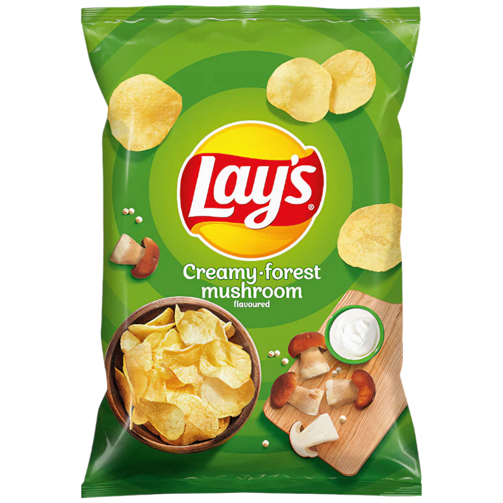 Lay's Creamy Forest Mushroom Flavoured Potato Chips (European) - 4.59oz (130g)