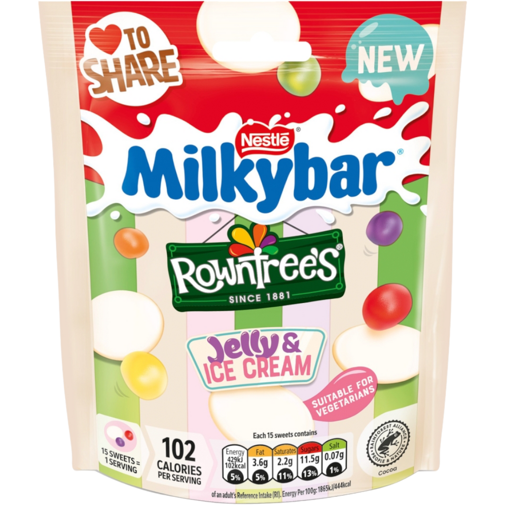 Milkybar Rowntree's Jelly & Ice Cream Share Bag - 3.35oz (95g)