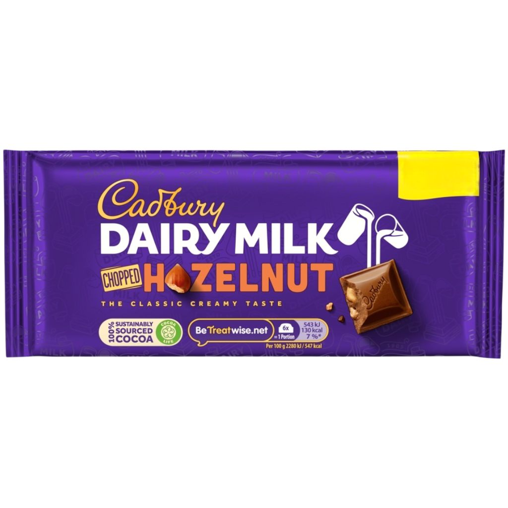 Cadbury Dairy Milk Chopped Hazelnut Chocolate Bar - 3.35oz (95g)