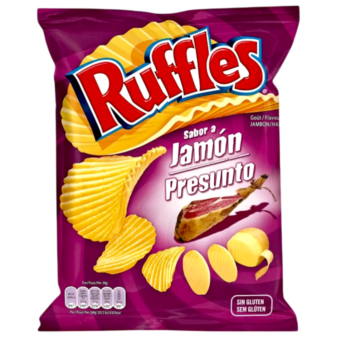 Ruffles Jamón (Spanish Ham) Potato Chips - 5.64oz (160g)