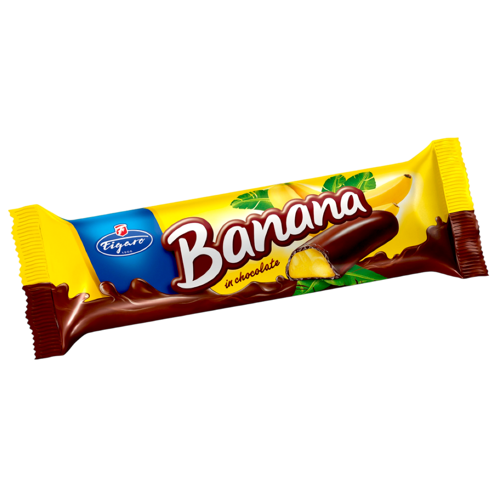 Figaro Chocolate Banana Bar (Chocolate-Coated Foam Banana Bar) - 0.88oz (25g)