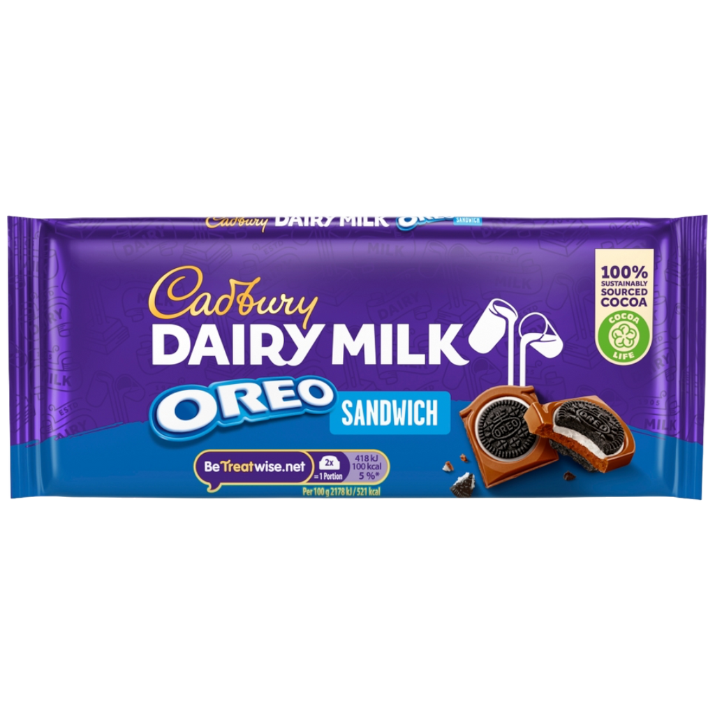 Cadbury Dairy Milk Oreo Sandwich Chocolate Bar - 3.35oz (95g)