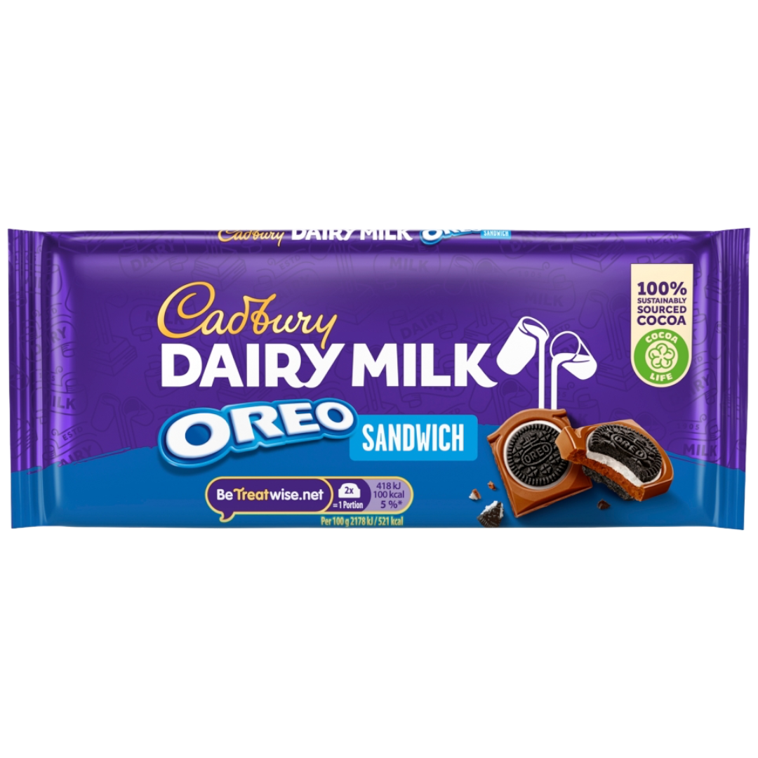 Cadbury Dairy Milk Oreo Sandwich Chocolate Bar - 3.35oz (95g) | Poppin ...