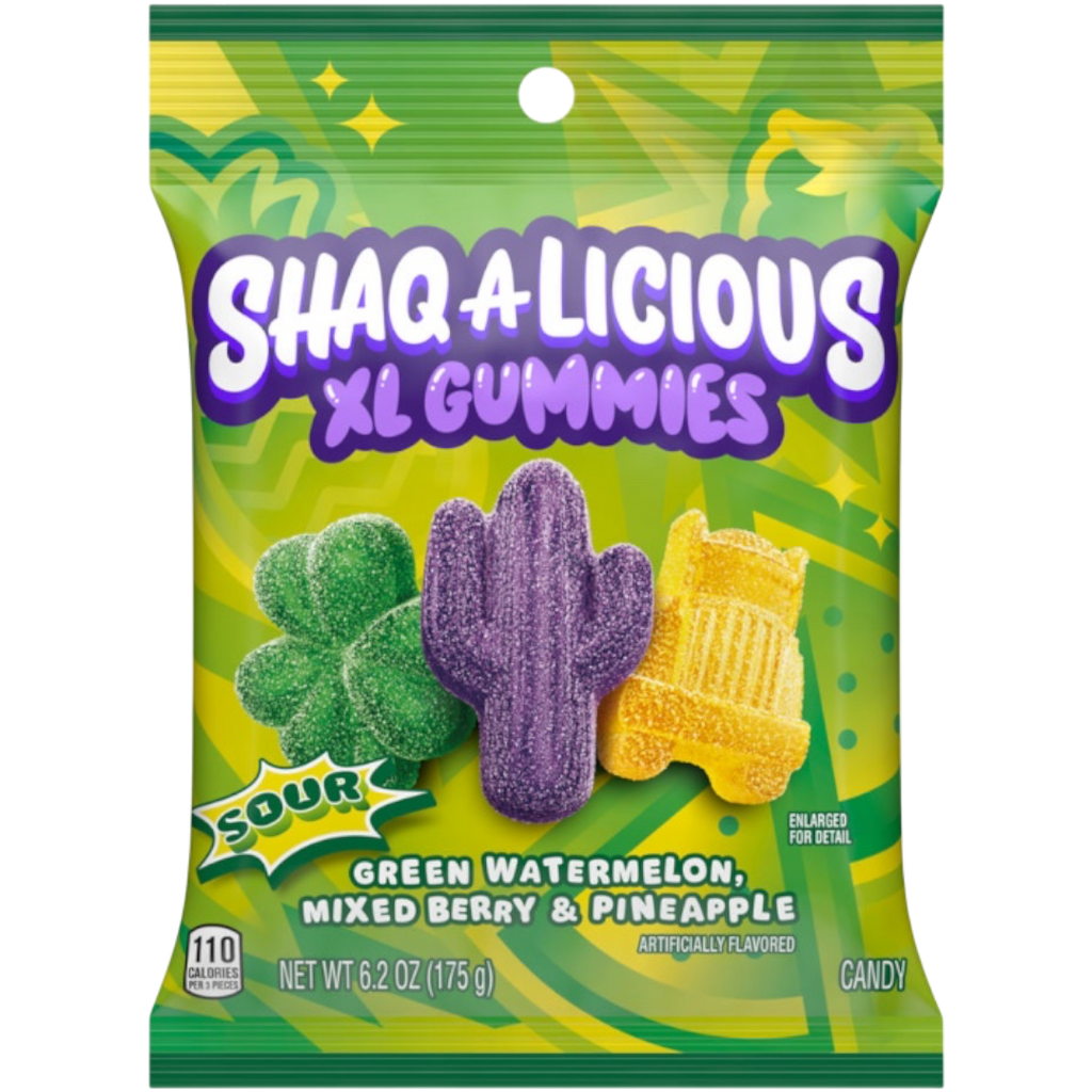 SHAQ-A-LICIOUS XL Sour Gummies Peg Bag - 6.2oz (175g)