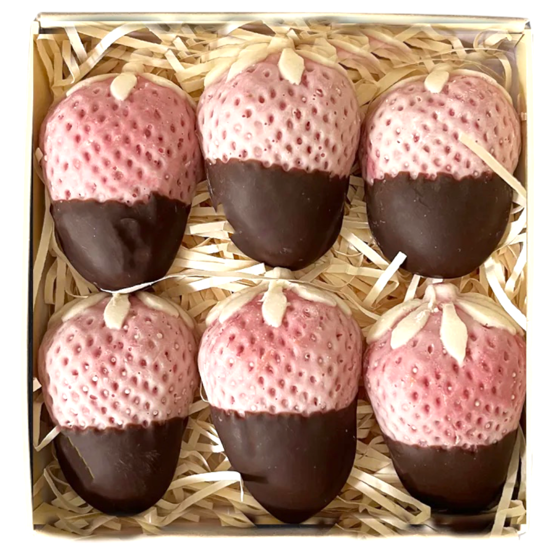 Handcrafted Belgian Chocolate Dipped White Chocolate Strawberries - 3.35oz (95g)