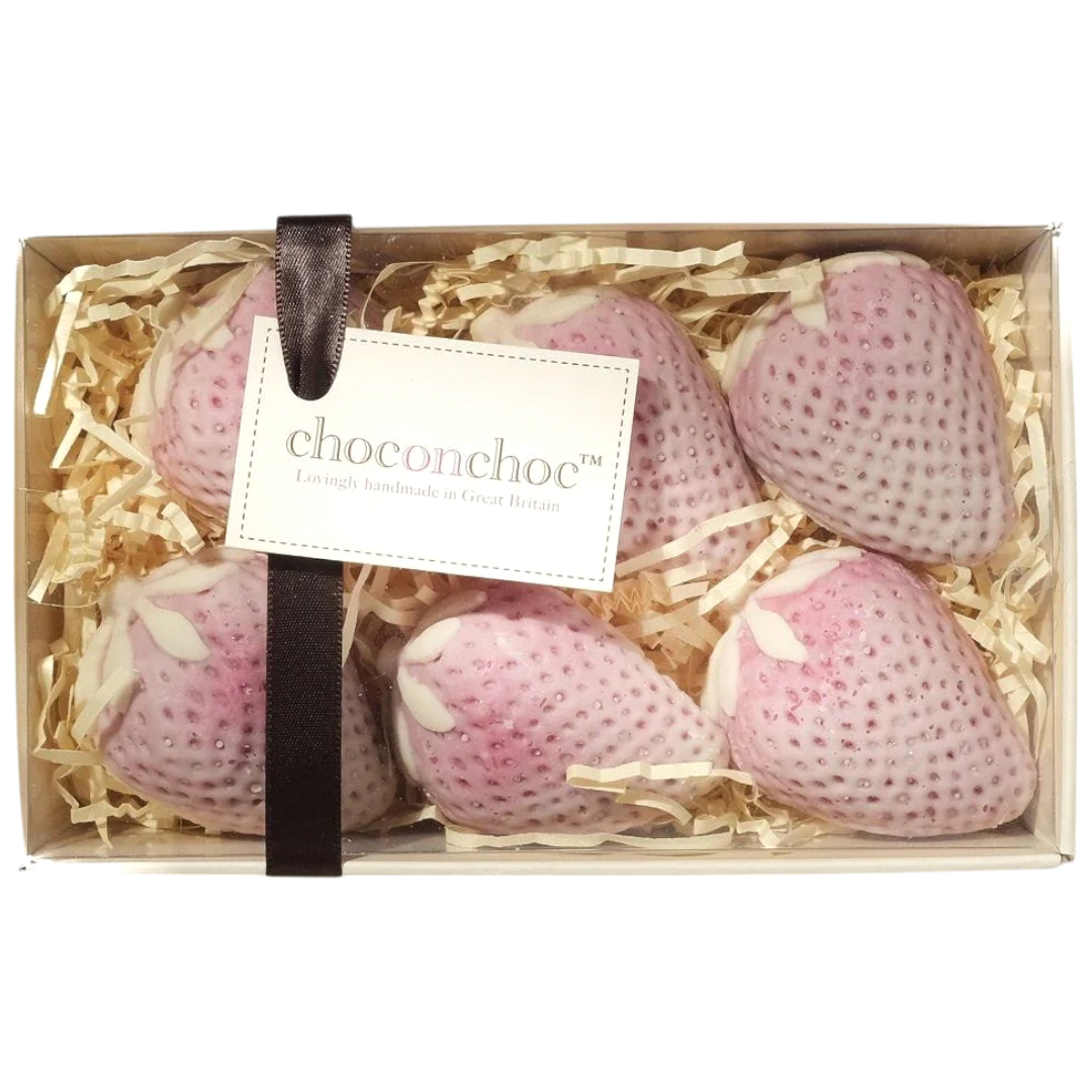 Handcrafted Belgian White Chocolate Strawberry Punnet - 3.35oz (95g)