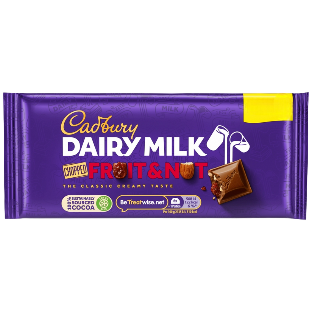 Cadbury Dairy Milk Fruit and Nut Chopped Chocolate Bar - 3.35oz (95g)