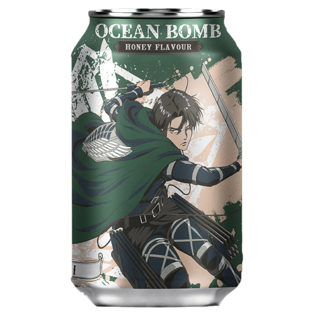 Ocean Bomb Attack on Titan Honey Flavour Sparkling Water (Levi) - 11.1fl.oz (330ml)